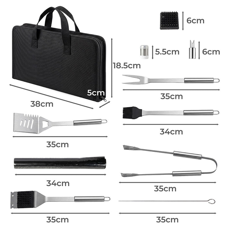 Moyasu 29Pcs BBQ Tool Set Stainless Steel Grill Cook Barbecue Grill Utensils Kit-2061251856876834818