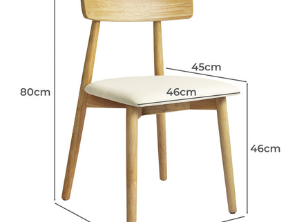 Levede 2x Dining Chairs Kitchen Chair Natural-1942353412645588994