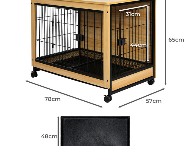 PaWz Wooden Wire Dog Kennel Side End L Large-1973193672535183362