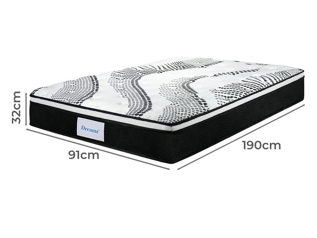Dreamz 7 Zone Pocket Spring Mattress Medium Firm Single-2006733415365349378