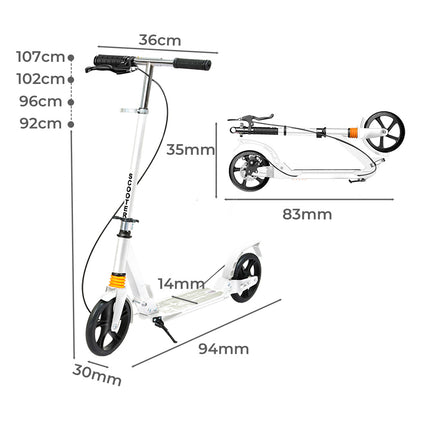 MONVELO Adult Commuter Foldable Scooter White-1954802392407085058