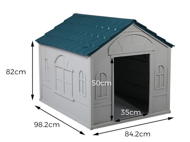 PaWz Dog Kennel Outdoor Indoor Pet Plastic XL Blue-1973193645125406722