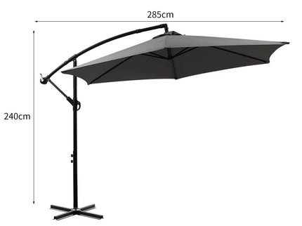 Mountview 3M Outdoor Umbrella Cantilever Grey Without Base-1864184442197774338
