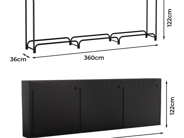 Moyasu Outdoor Firewood Rack Storage with Cover-1975420342855929858