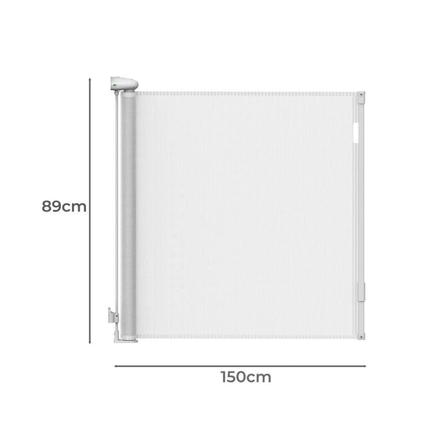 BoPeep Retractable Baby Safety Gates 150cm White 150 cm-1954802789074997250