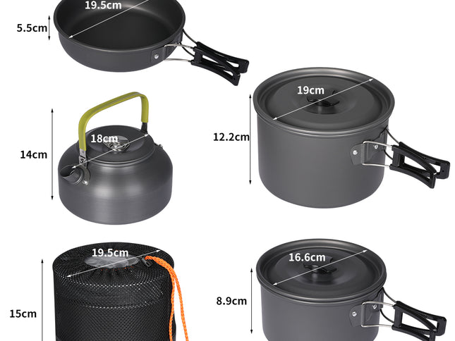 Toque 16Pcs Camping Cookware Set Outdoor-1973194050815266818