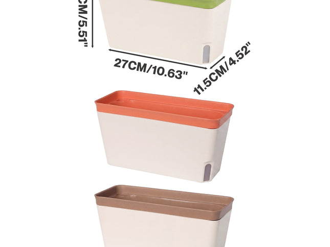 Toque Self Watering Plant Pots 3 Pcs Indoor Planter Box Vegetable Flower Garden-2050059015978881026