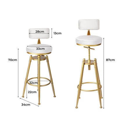 Levede 4x Bar Stools Swivel Kitchen Bar Chair White-2006732717819039746