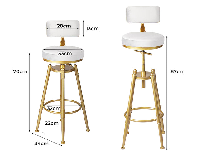 Levede 4x Bar Stools Swivel Kitchen Bar Chair White-2006732717819039746
