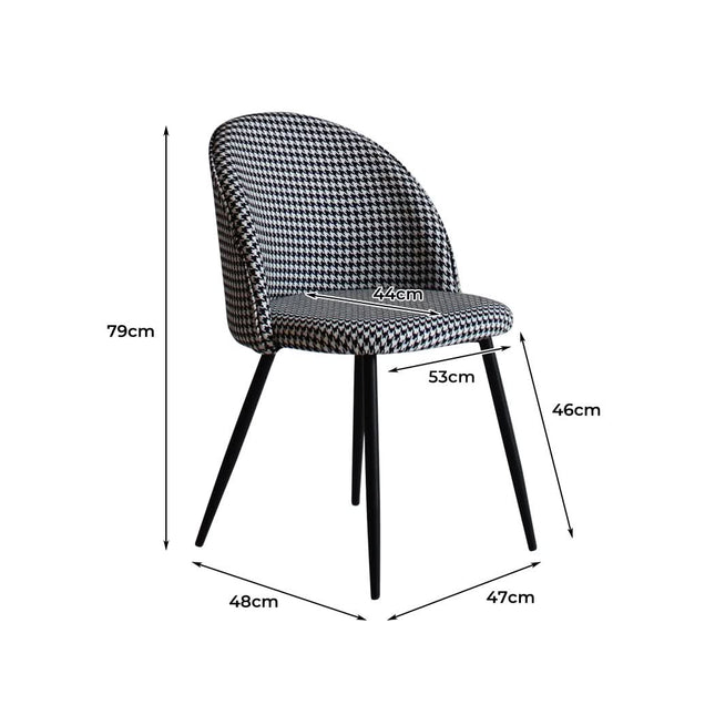 Levede 2x Dining Chairs Kitchen Cafe Black and White-1954802979513176066