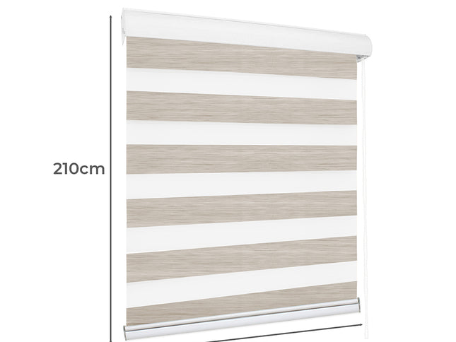 Marlow Blackout Zebra Roller Blind Curtains 120x210 Beige-1942353388398317570
