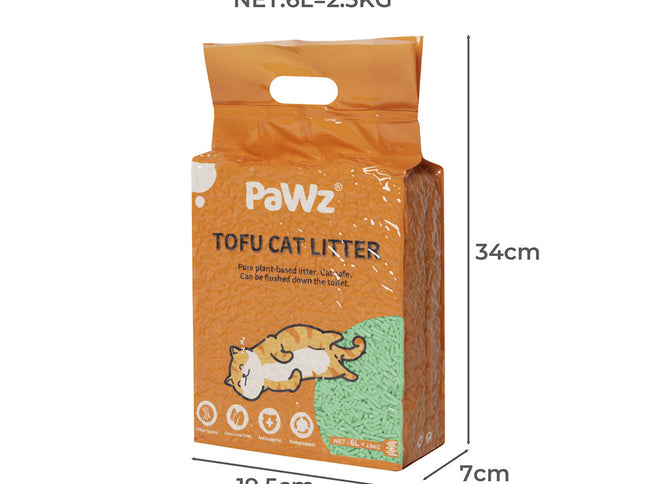 PaWz 2.5kg Tofu Cat Litter Clumping Green Tea x12-1973193453022089218