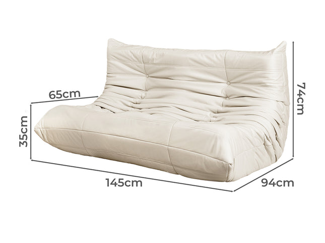 Levede 2 Seaters Floor Sofa Caterpillar Lounge-1975420378822086658