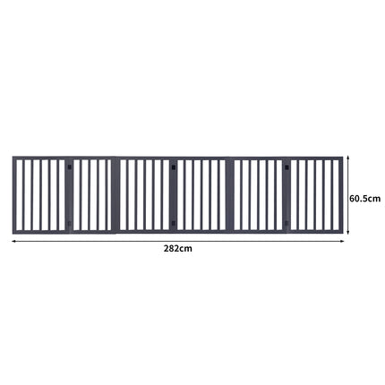PaWz Wooden Pet Gate Dog Fence Safety Grey 100 Pack-1973193643569319938