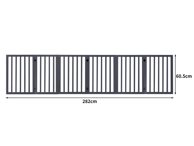 PaWz Wooden Pet Gate Dog Fence Safety Grey 100 Pack-1973193643569319938
