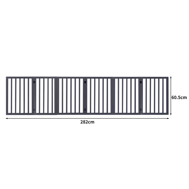 PaWz Wooden Pet Gate Dog Fence Safety Grey 100 Pack-1973193643569319938