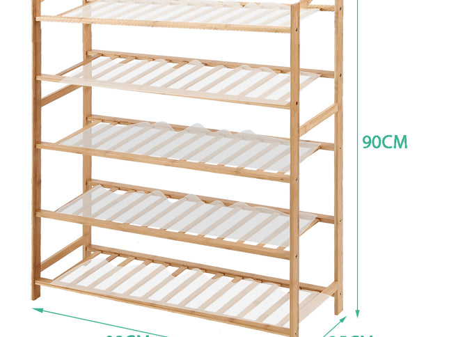 Levede Shoe Rack Bamboo Storage Wooden-1973193842857480194