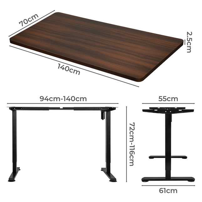Levede Motorised Standing Desk Adjustable 140cm Walnut 1000x 1MM-1975420506433785858