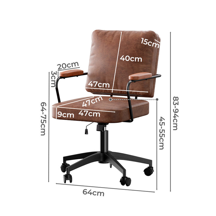 Levede Office Arm Chair Leather Executive Chairs-1973193535456940034