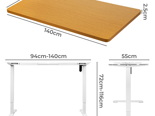 Levede Motorised Standing Desk Adjustable 140cm Natural 1000x 1MM-1973193825002328066