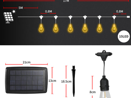 Emitto Solar LED Festoon String Lights-1864184393095057410