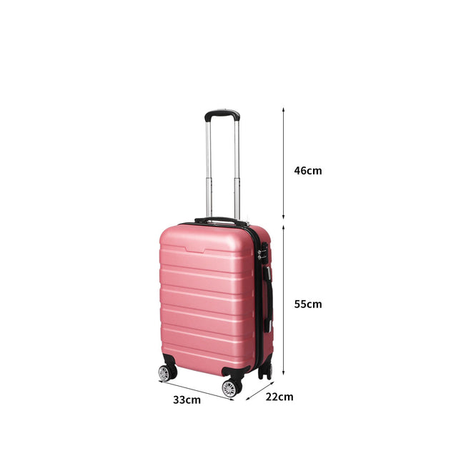 Slimbridge 20" Carry On Luggage Case Rose Gold 20 inch-1973193939502632962
