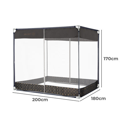 Dreamz Mosquito Bed Nets Foldable Canopy Square Grey-1973193961803747330