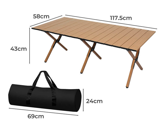 Levede Folding Camping Table Foldable Oak-1975420437118717954