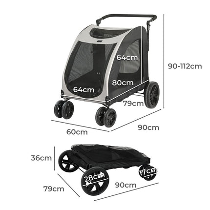 PaWz Pet Dog Stroller Pram Carrier Cat-1954802607629406210