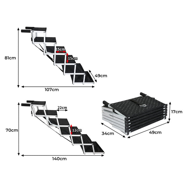 Pawz Dog Ramp Pet Stair Car Suv Travel Step Foldable-1975420347213811714