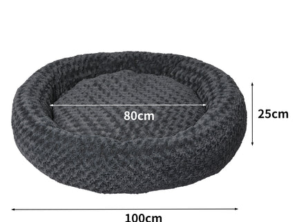 PaWz Calming Dog Bed Warm Soft Plush XL Dark Grey X-Large-1864184534690566146