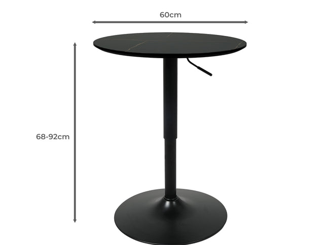 Levede Bar Table Swivel Gas Lift Counter Black-1942353406924558338