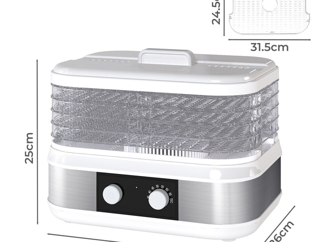 Spector 5 Trays Stainless Steel Food Dehydrator Dryer-2050056904838877186