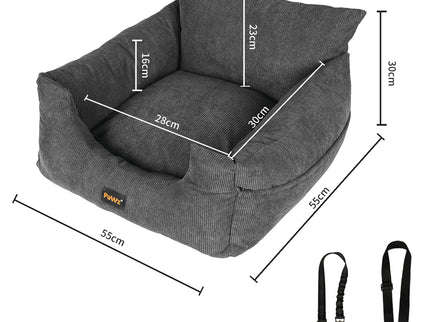 PaWz Pet Car Booster Seat Dog Protector M Grey Medium-1864184542064152578