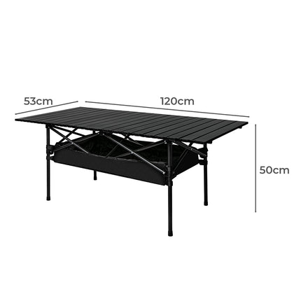 Levede Folding Camping Table Portable Black-1973194002169729026