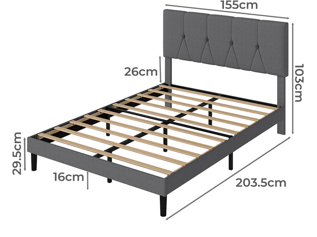 Levede Bed Frame Upholstered Platform Mattress Base Queen-2029387288789782530