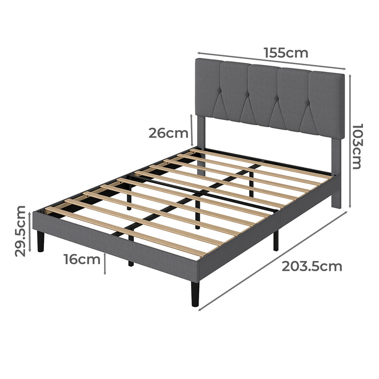 Levede Bed Frame Upholstered Platform Mattress Base Queen-2029387288789782530