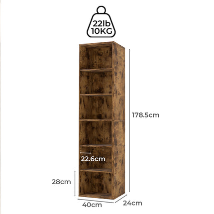 Levede BookShelf Storage Shelves 6 Tier Bookcase Display Unit Organizer Cabinet-2029334093245845506