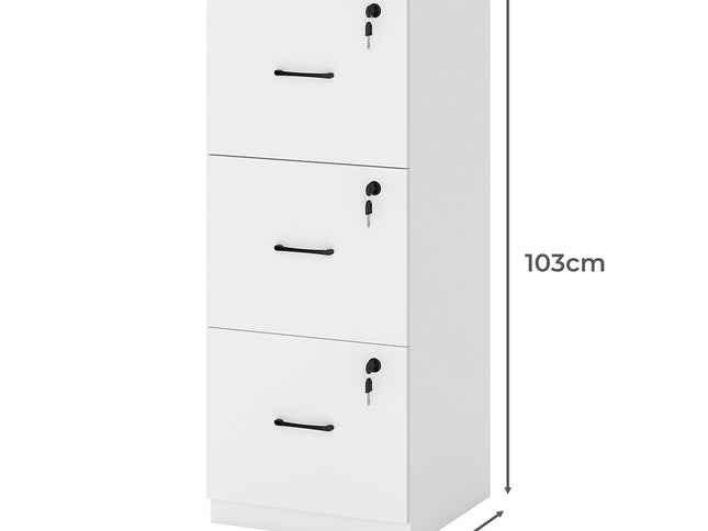 Levede File Cabinet 3 Drawers Filing Storage Cabinet-2011971111453069314