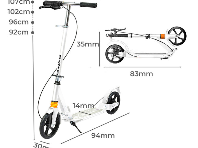 MONVELO Adult Commuter Foldable Scooter White-1973193452082565122