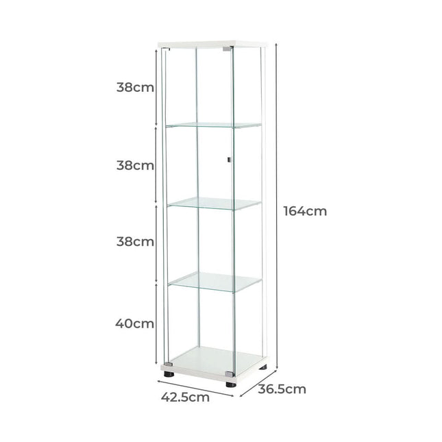 Stacked Display Cabinet Tempered Glass White-1954803004272152578