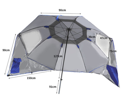 Mountview Beach Umbrella Outdoor Umbrellas Blue 2.33M-1864184685203165186