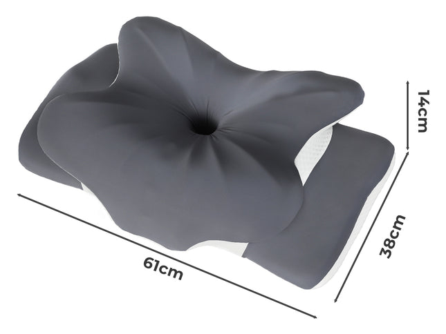 Dreamz Ergonomic Cervical Neck Pillow for Side Back Stomach Sleepers Washable-2061251866569871362