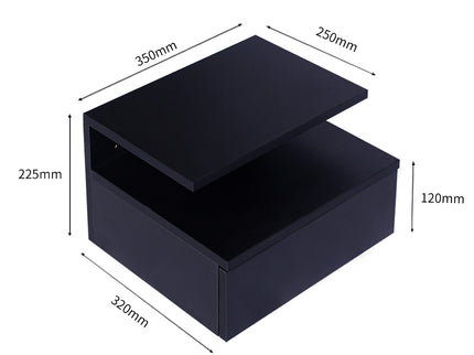 Levede 2x Bedside Tables Side Table Black-1910113068805918722