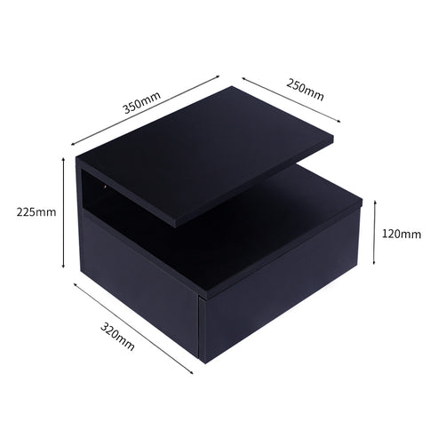 Levede 2x Bedside Tables Side Table Black-1910113068805918722