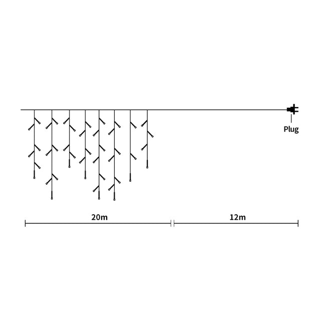 800 LED Curtain Fairy String Lights Multi Colour-1973194088161349634