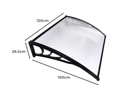 Mountview Window Door Awning Outdoor 1M X 1.2M Transparent 1x1.2M-1864184443309264898