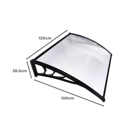 Mountview Window Door Awning Outdoor 1M X 1.2M Transparent 1x1.2M-1864184443309264898