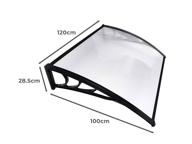 Mountview Window Door Awning Outdoor 1M X 1.2M Transparent 1x1.2M-1864184443309264898