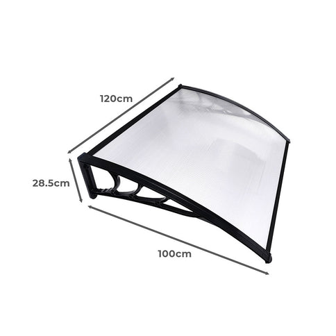 Mountview Window Door Awning Outdoor 1M X 1.2M Transparent 1x1.2M-1864184443309264898